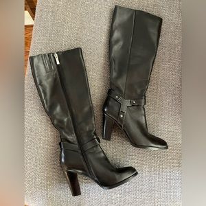 Lauren Blackwell brand leather knee high black boots